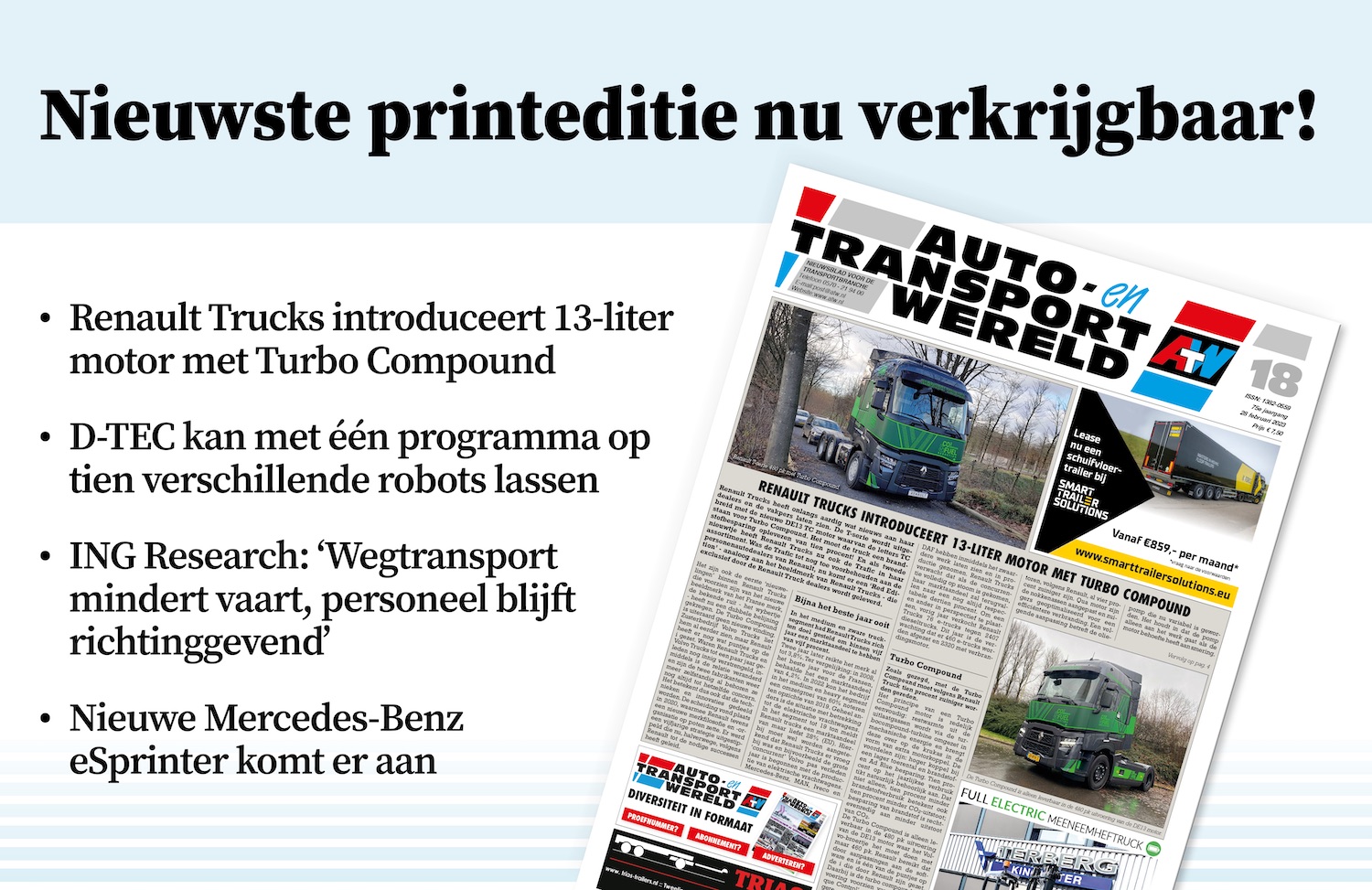 Informatie over de gedrukte Auto- en Transportwereld? Klik hier